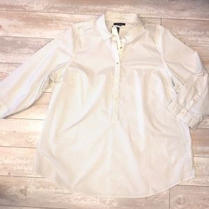 Lands’ End White Polka Dot Button Down Size 20W